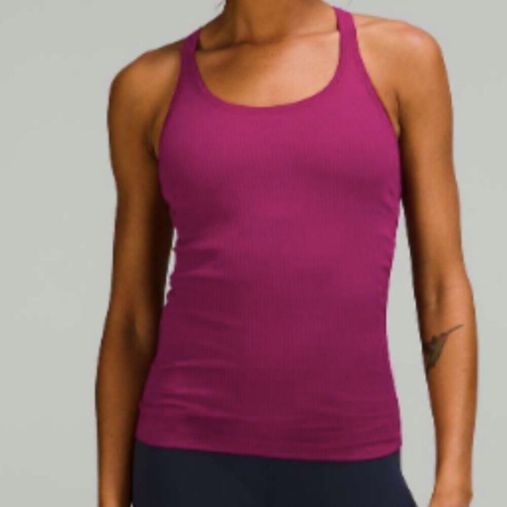 6111 - LULULEMON Ebb to Street Tank Top Sz 8 Magenta Purple *LOVED